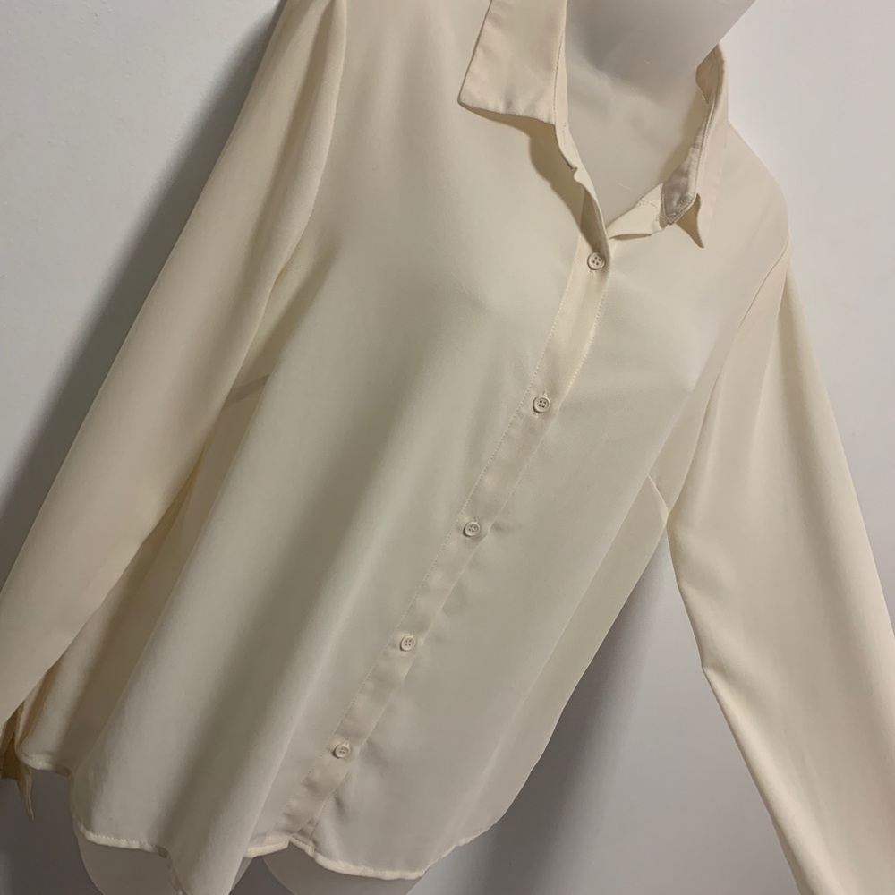 Forever21 White V-neck Blouse